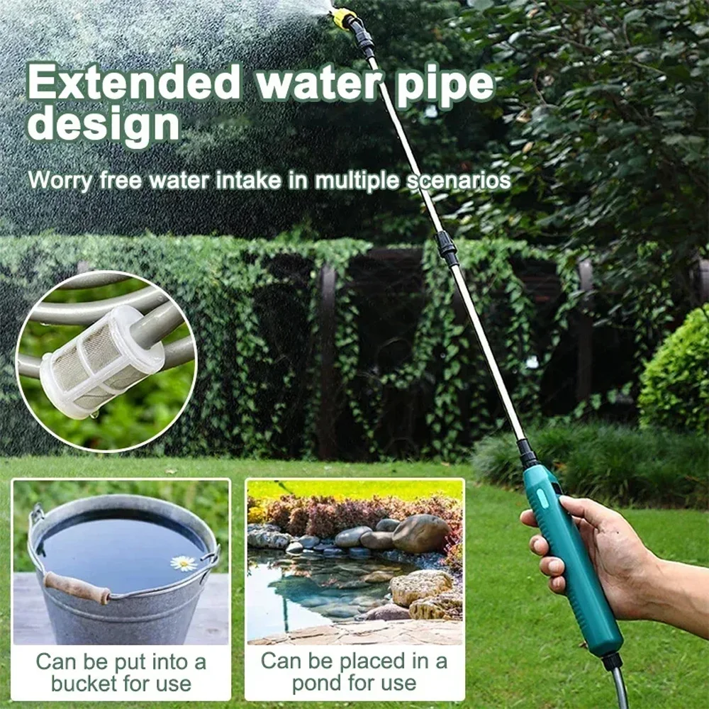 Portable 2400mAh Electric High Pressure Sprayer 3 Mist Nozzles Rechargeable Handheld Garden Water Gun For Plant Crop Irrigation