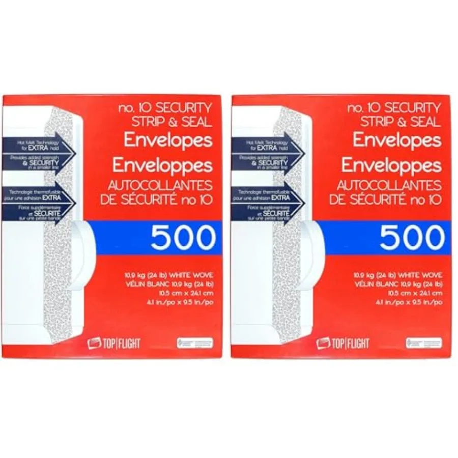 

PSTF10NWT #10 Envelopes, Strip and Seal, Security Tinted, White Paper, 24 lb