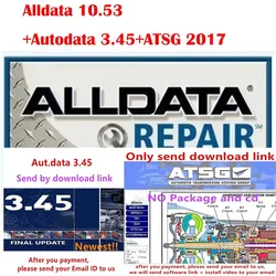 Auto repair software Alldata 10.53 + Autodata 3.45 + ATSG 2017 Automotive Maintenance Software auto car diagnostic install