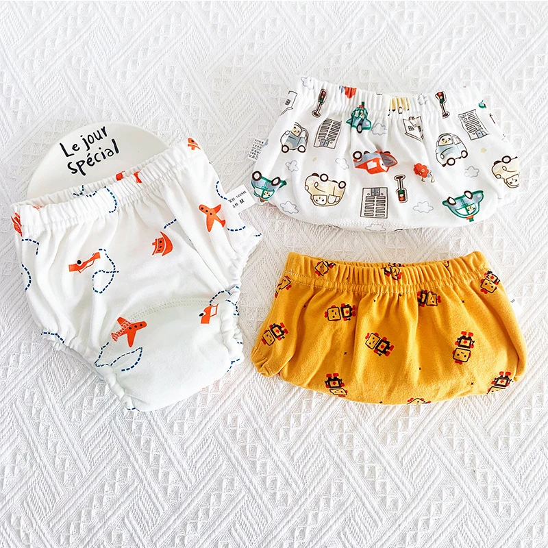 3Pcs New Cotton Baby Washable Reusable Training Pants Cloth Diapers Infants Children Nappies Panties Changing Underwear Cloth