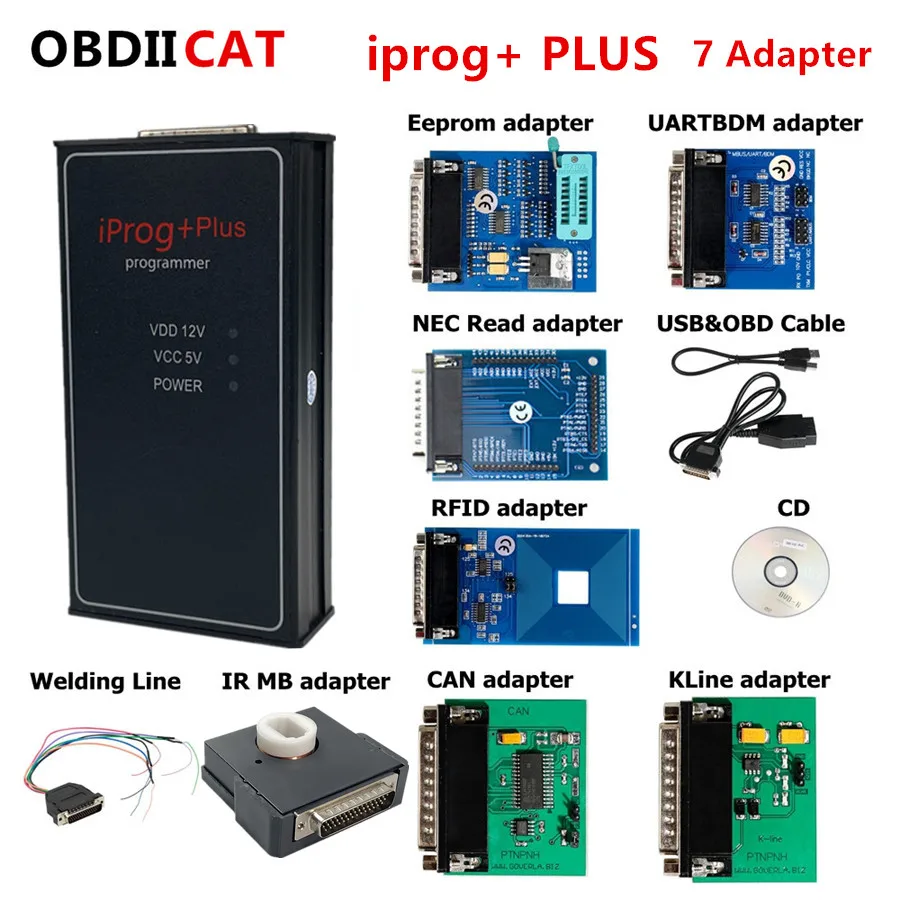 A+ Full Iprog + Plus 777 V87 3in1 Iprog Pro V 87 IMMO/Mileage/Ai-rb-ag Reset EEPROM OBD2 Auto Key Programmer Tool