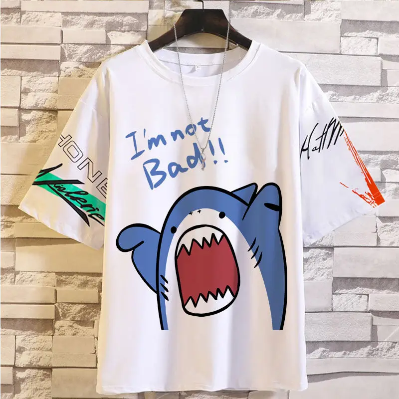 

Anime Game Summer Ice Silk Short T-Shirt Men, Loose Fit Half Sleeve Tee For Teen Boys