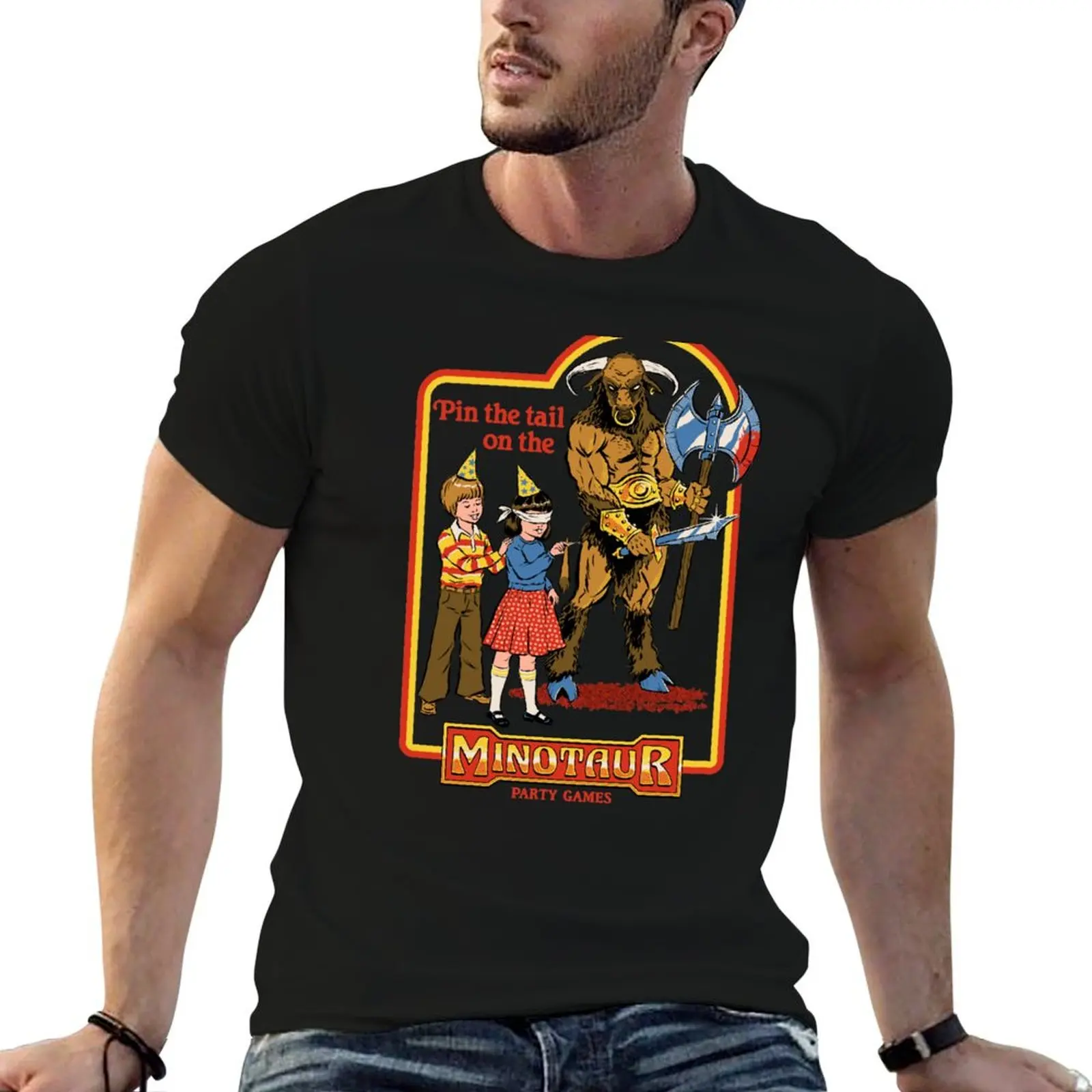 

Pin The Tail On The Minotaur T-Shirt t shirts for man graphic vintage t shirts for man cotton funny man t shirt luxury T-Shirt