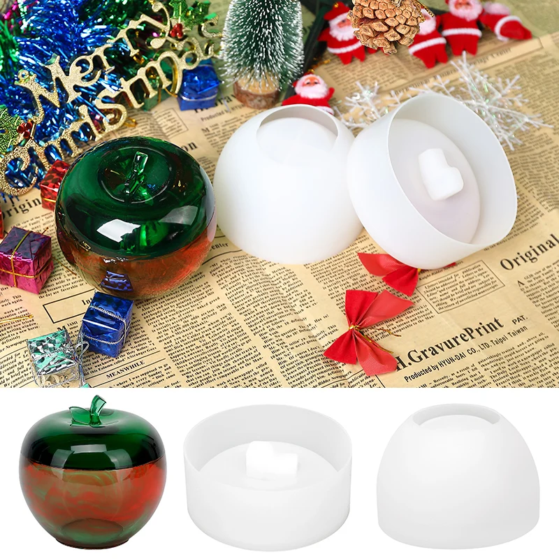 DIY Apple Crystal Glue Storage Box Mold Aromatherapy Plaster Candle Storage Silicone Mold