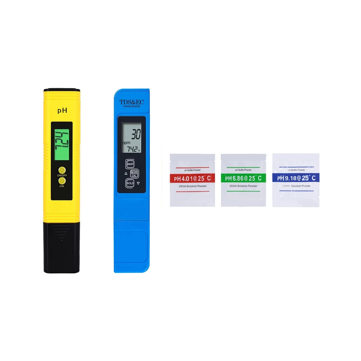 PH&TDS Meter Combo 0.05Ph High Accuracy PH Meter Pen and 3-in-1 TDS/EC/Thermometer for Hydroponics/Home Drinking Water