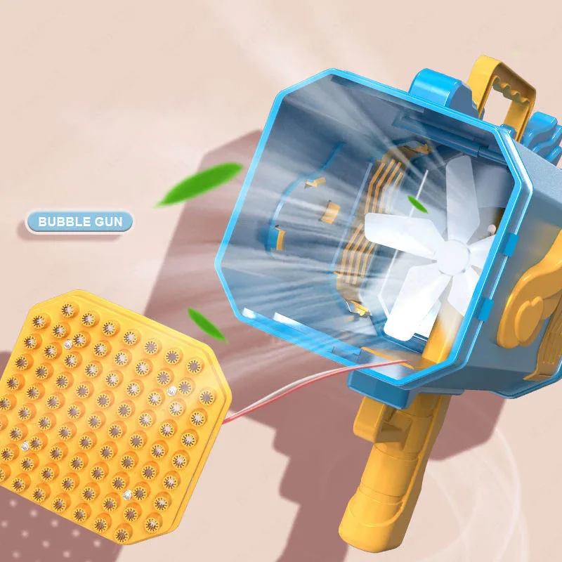 자동 거품 총 기계 장난감 거품 송풍기, 야외 휴대용 로켓 거품 누출 방지 비누 거품 장난감, 어린이 장난감, 76 홀