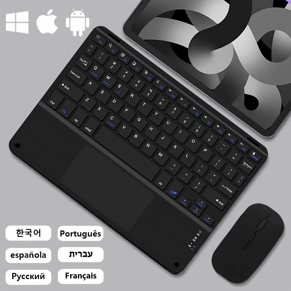 Bluetooth Wireless Keyboard Android IOS Windows Black Keyboard And Mouse Extra Long Standby Tablet Keyboard IPad Keyboard