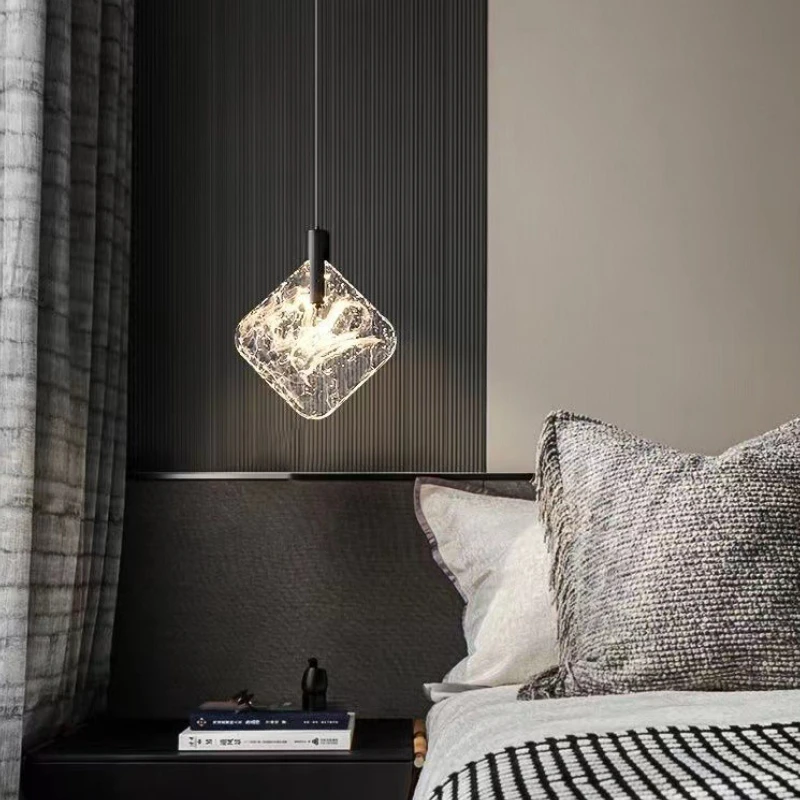 

Italian Minimalist Bedside Pendant Light Minimalist Luxurious Crystal Hanging Line Light Bedroom Bedsides Homestay Ceiling Light