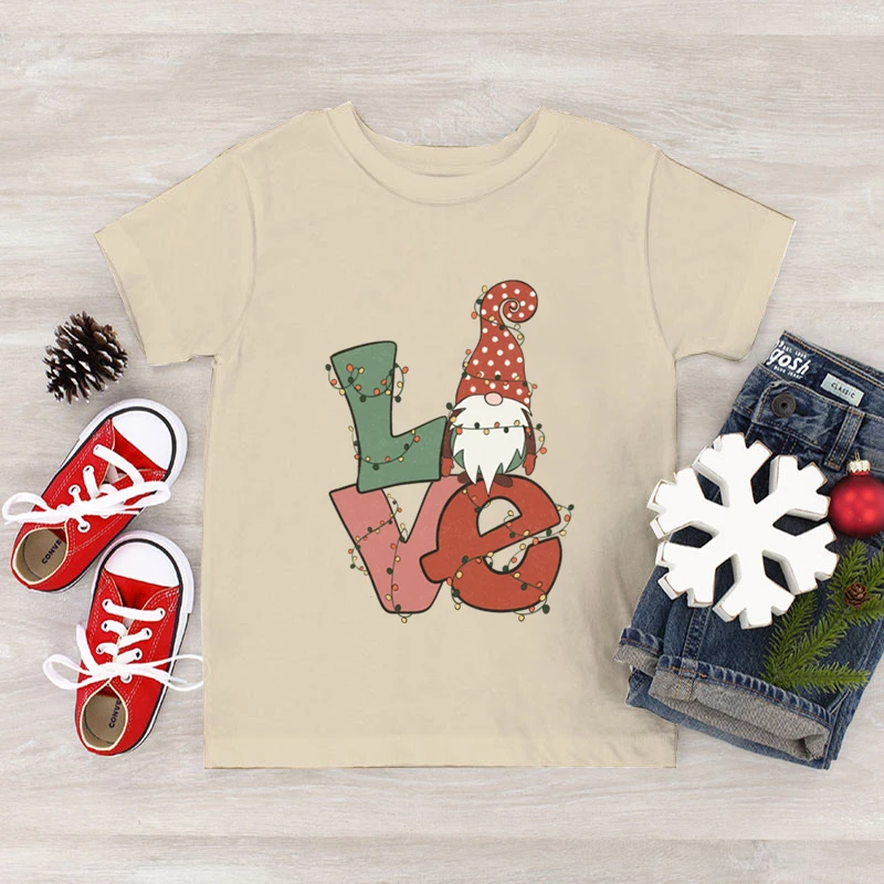 Tee Christmas Lovely Letter Style Festival Kids 