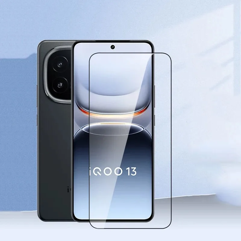

2Piece For Vivo iQOO 13 9H Tempered Glass Protective Screen Protector For iQOO13 Black Edge Full Cover Protective Film
