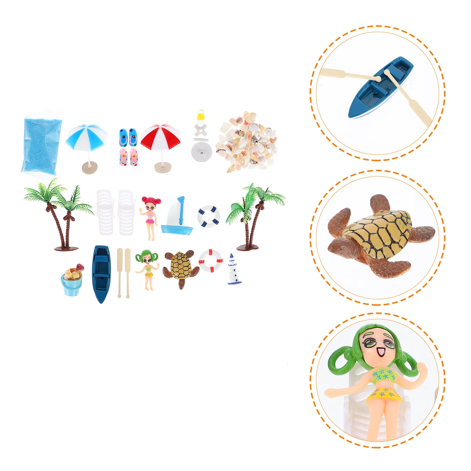 

1 set 1 Set Miniature Beach Decor Ocean Landscape Kit For Desktop Accessories Plastic Home Room Decoration