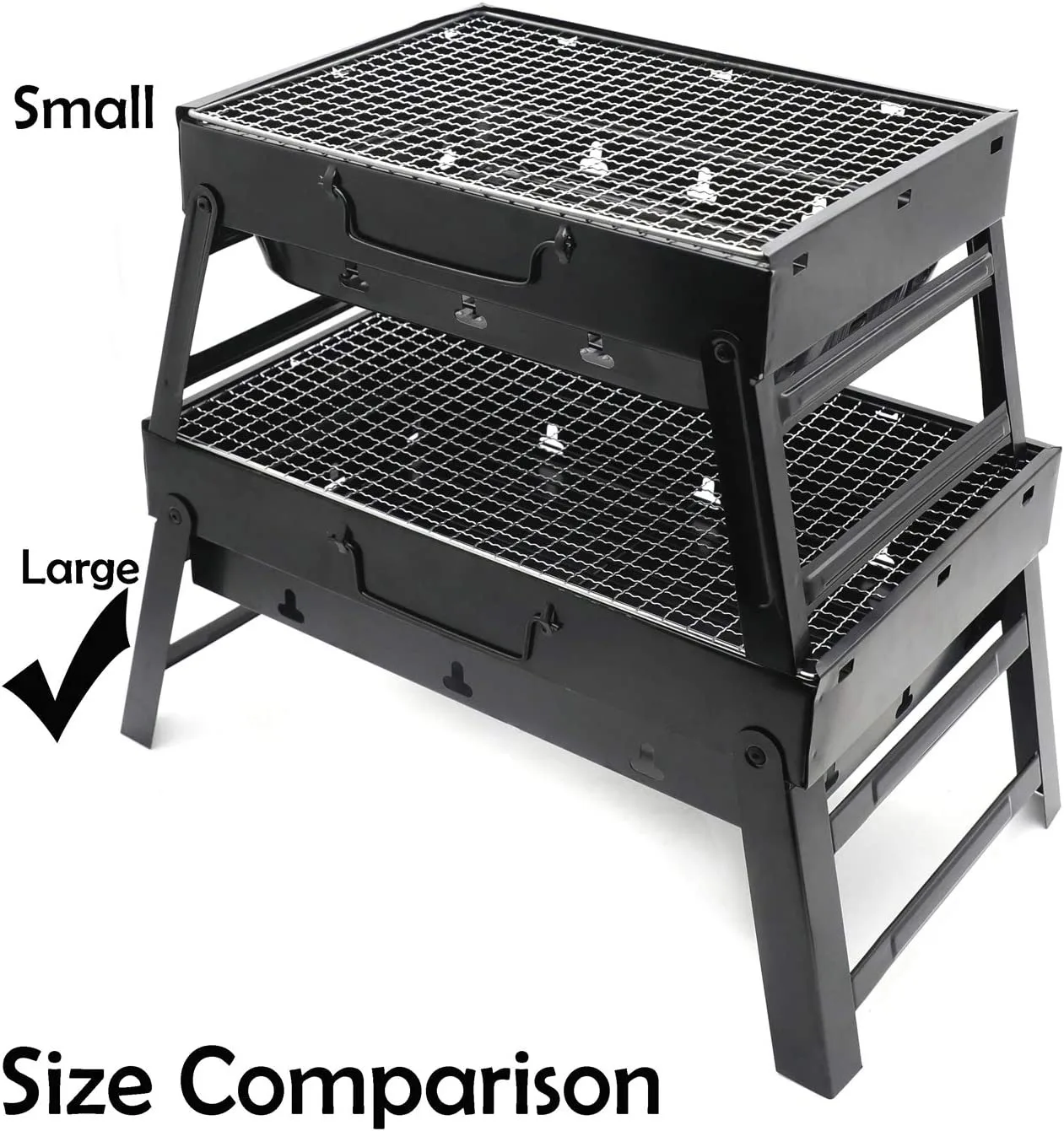 شواية فحم محمولة بشعلة واحدة من الفولاذ المقاوم للصدأ للاستخدام الداخلي والخارجي والتخييم والنزهات والمطبخ والخبز بتصميم قابل للطي #5