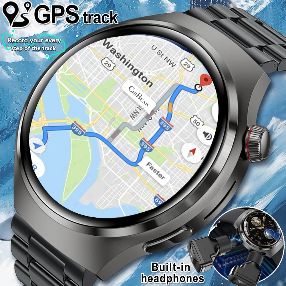 

Sport GPS Track Smart Watch Men Bluetooth Headset 1.53"HD Screen Heart Rate Sport Waterproof BT Call Smartwatch For Android IOS