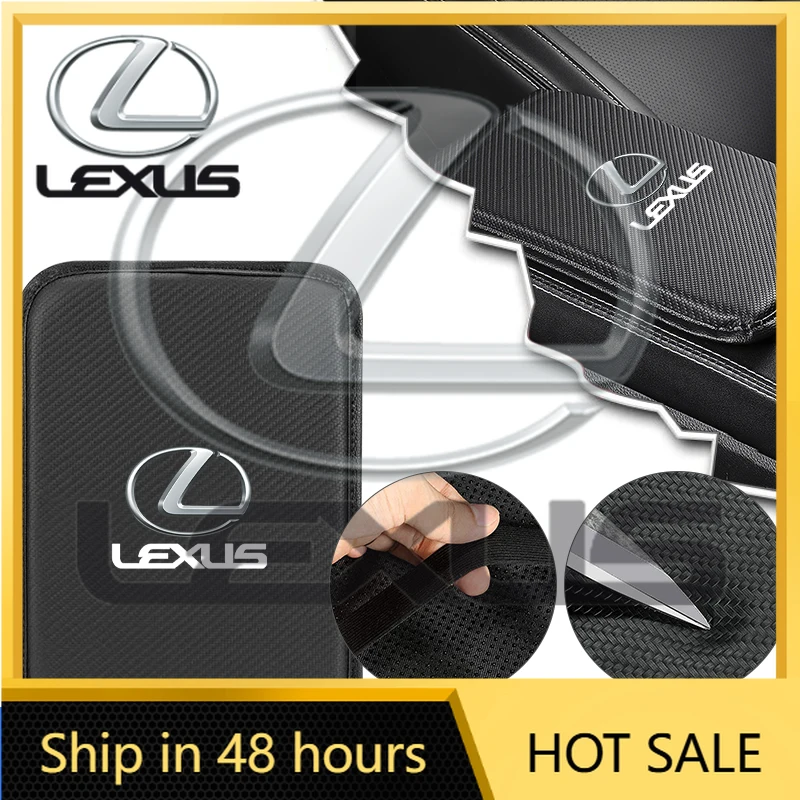 

2026 Hot Interior Stickers Carbon Fiber Leather Car Console Box Pad Car Armrest Cushion Cover For Lexus RX 300 IS 250 300 GX 400