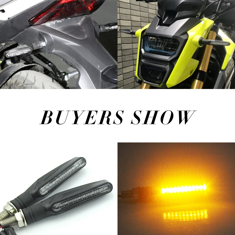 2-4PCS Motorcycle 12 LED Turn Signals Blinker Tail Flowing Light Water Motor Flashing Steering Lights Stop Indicator Signal IP68