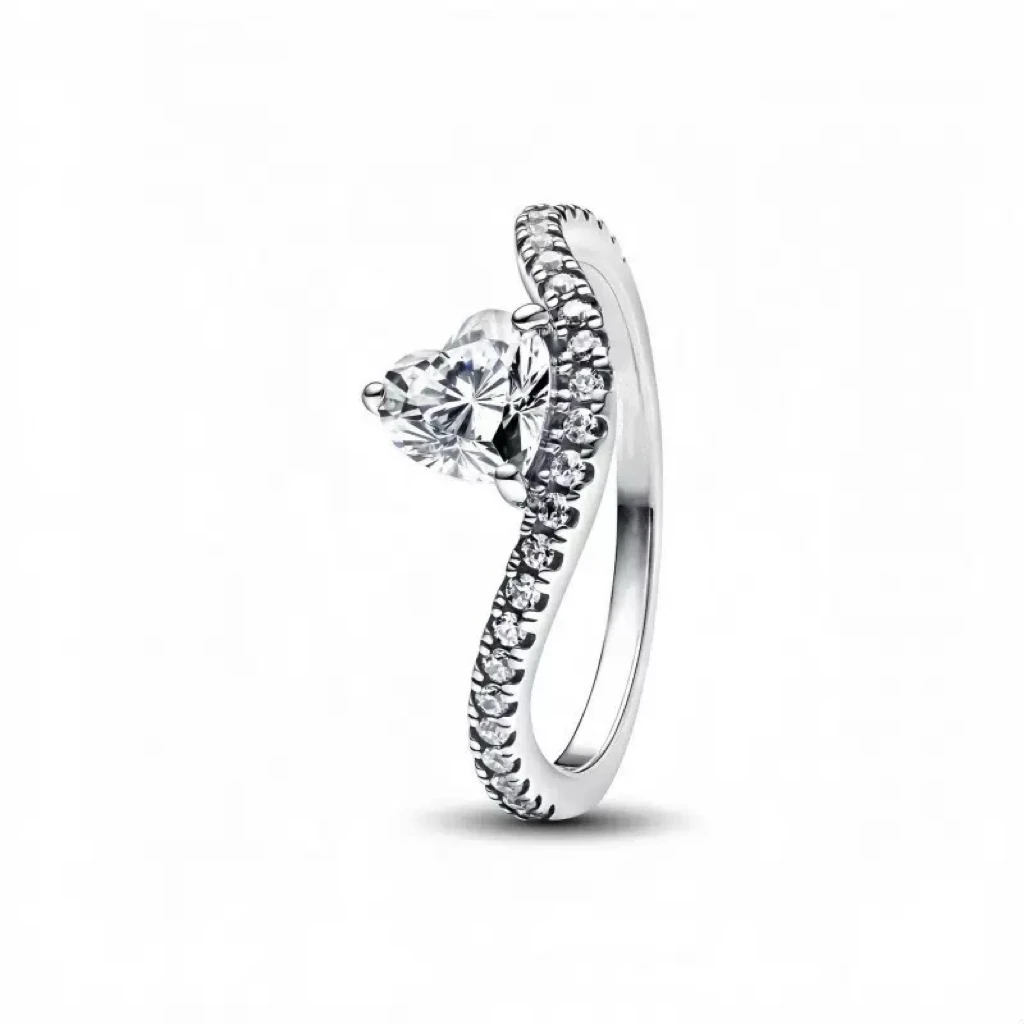 Doppelherzring S925 Reines Silber Schmetterlingsring Wassertropfen Ehering Damenschmuck Geeignet für Verlobungsgeschenke – Detail 3