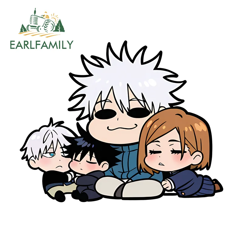 

EARLFAMILY Gojo Satoru Anime Car Stickers Vinyl Motorcycle Q Version Surfboard Decal Windows Caravan Refrigerators Decoration