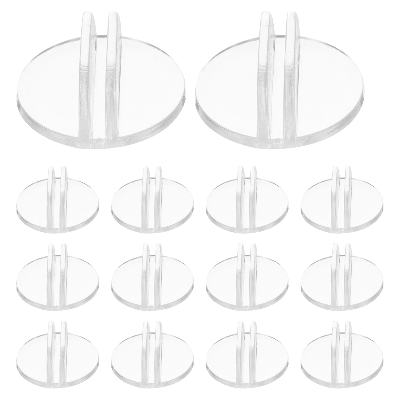 

50pcs Round Holder 24x10mm Thick 2mm Plastic Business Card Organizer Desk Clear Card Holder for Game Party Menu Labels