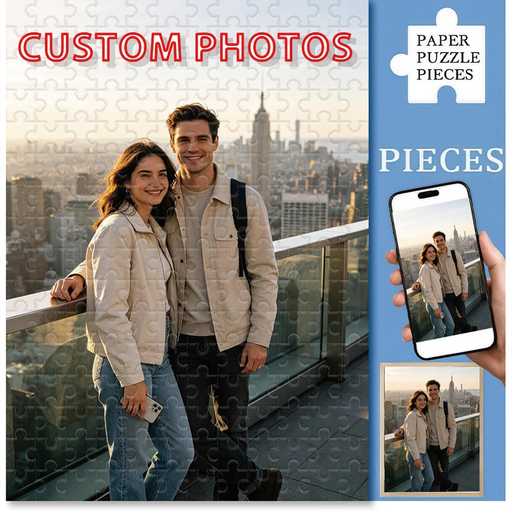 35/300/500/1067 Stück Personalisiertes Foto-Puzzle mit Paarbildern, Geschenk für Weihnachten, Valentinstag, Jahrestag