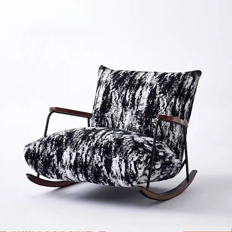 

Medieval lazy rocking chair designer home balcony leisure chair retro single rocking chair