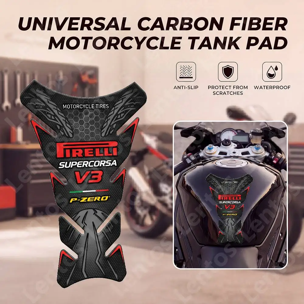 

For PIRELLI Moto Fishbone Tank Protector Sticker Rubber Anti Slip Decals