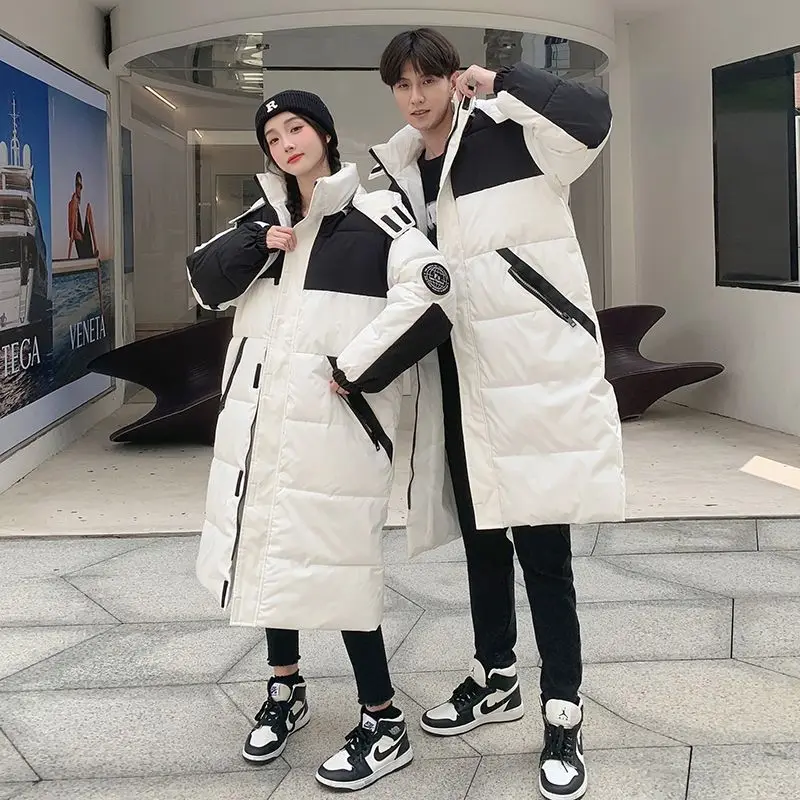 

Утепленное хлопковое пальто женское длинное ниже колена, зимнее, для студентов, рабочая одежда, простой свободный крой, полиэстер