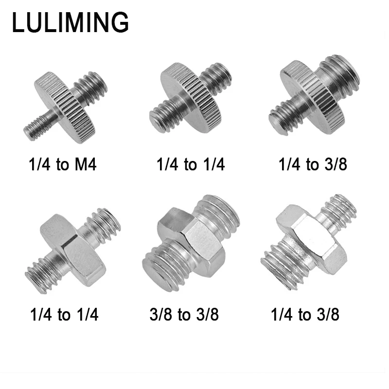 Câmera Conversão Parafuso Tripé, Ballhead Mount Adapter, Fotografia Flash Holder, Masculino 1,4, 3,8 "to Male, M4, 1/4, 3/8"