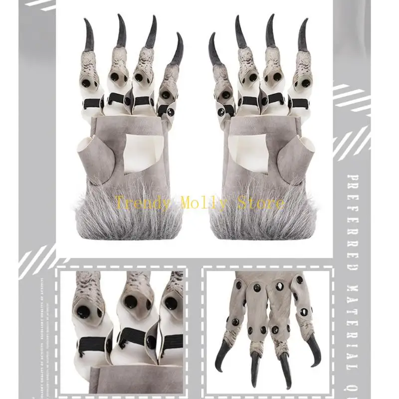 N5KBハロウィーンドラゴンコスチューム女性用男性マンパラザードラゴンクローグローブフェスティバルパーティープロップコスプレアクセサリー