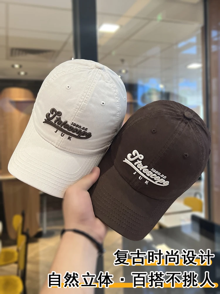 Embroidered Letter Baseball Cap Women's Spring and Autumn Street All-Match Face-Looking Small Fashion Peaked Cap