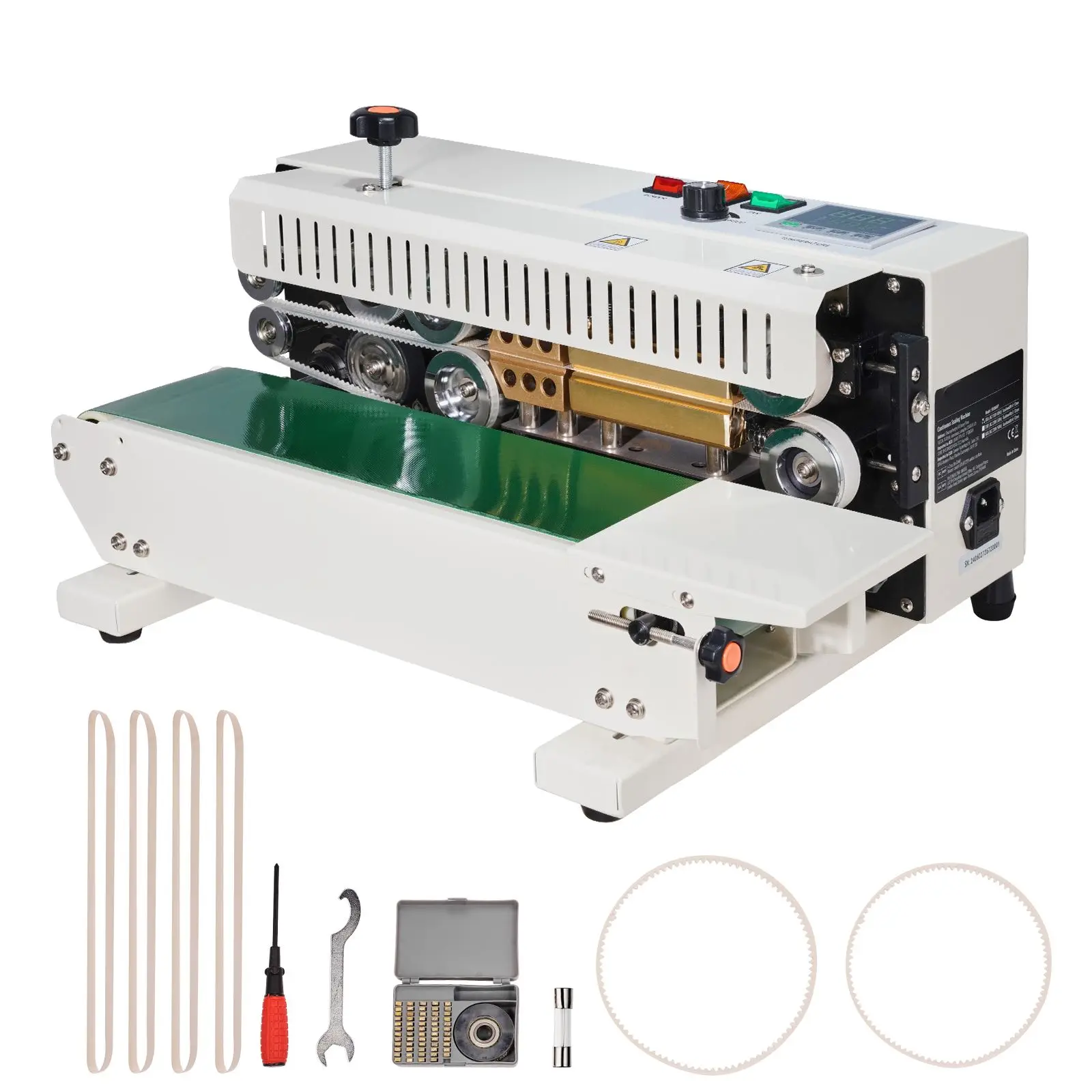 Continuous Bag Band Sealing Machine, 0.24-0.47 In/6-12 Mm Seal Width, Horizontal Band Sealer Machine with Digital Temperature