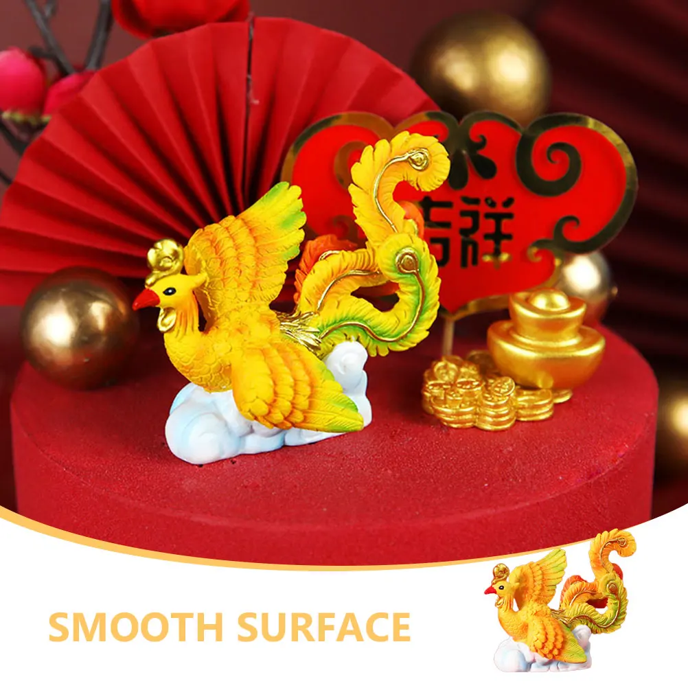 

Vintage Resin Decor Mini Phoenix Baking Cupcake Topper Party Supplies Animal Ornament Fake Cake Decoration Miniature