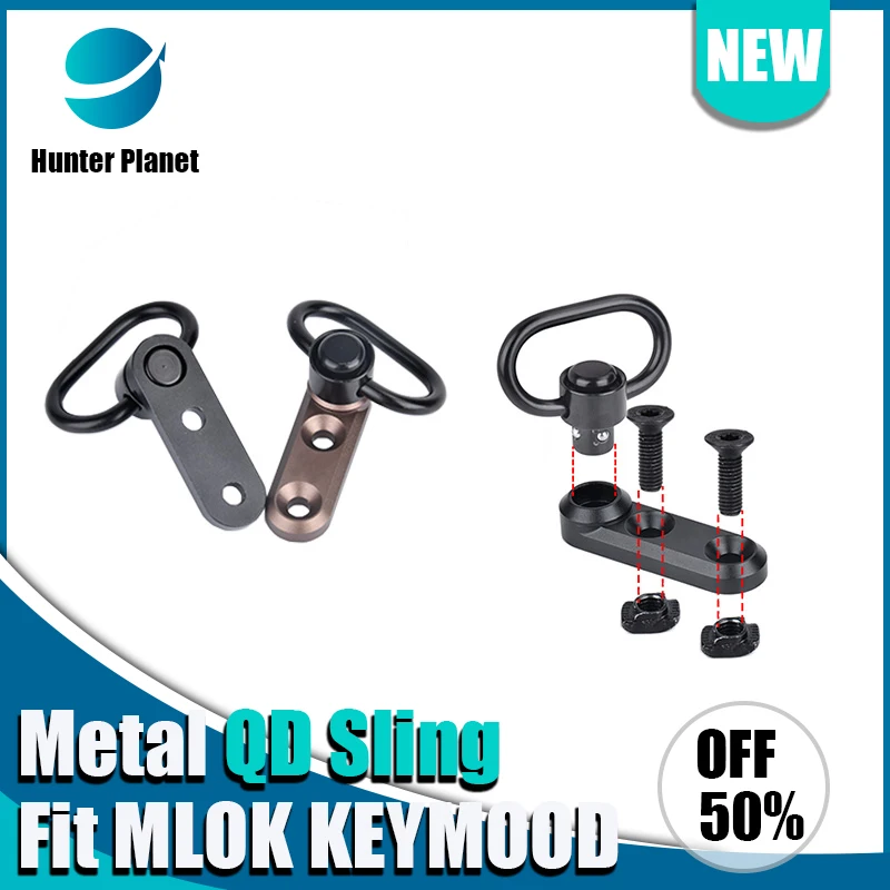 

QD Sling supporto girevole Metal Fit MLOK KEYMOOD hunting Accessorie M.4 A -r1.5 Toy Airgun Buckle installazione rapida rilascio