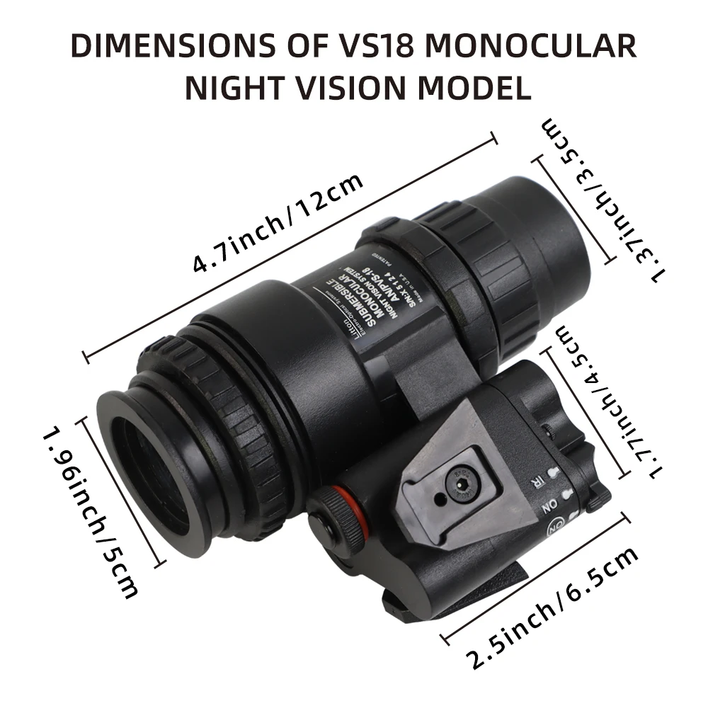 Réplique de lunettes de vision nocturne à l'échelle 1:1 PVS-18 – Modèle de simulation proportionnel monobloc pour les collectionneurs et les passionnés