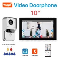 4 Wire Digital Video Intercom System 7 / 10.1 Inch Wireless WIFI Monitor 1080P Doorphone Camera Video Doorbell Card Tuya Unlock