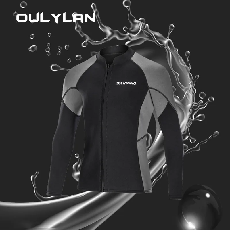 

2mm Wetsuits for Men Wetsuit Top Neoprene Wetsuits Jacket Front Zipper Long Sleeves Diving Suit for Swimming Snorkeling Scuba