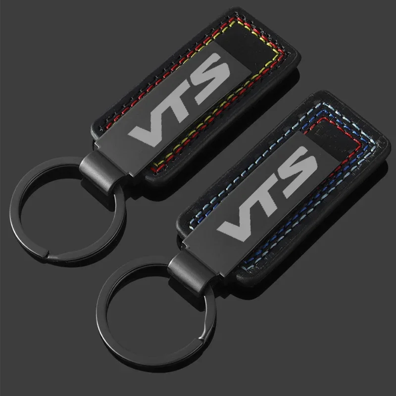 Carbon Fiber Leather Car Alloy Keychain Key Chain Rings Gifts for Citroen VTS Logo 2024 Keyrings Buckle Pendant Auto Accessories - view 5