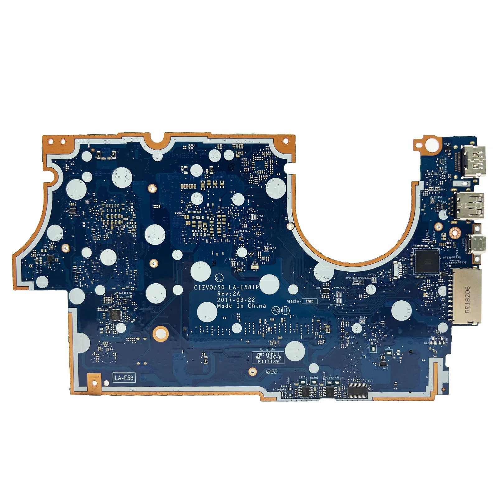 Laptop Motherboard for Lenovo Ideapad 720S-14IKB CIZVO/S0 LA-E581P 5B20N79851 5B20N87826 With I5-7200U CPU