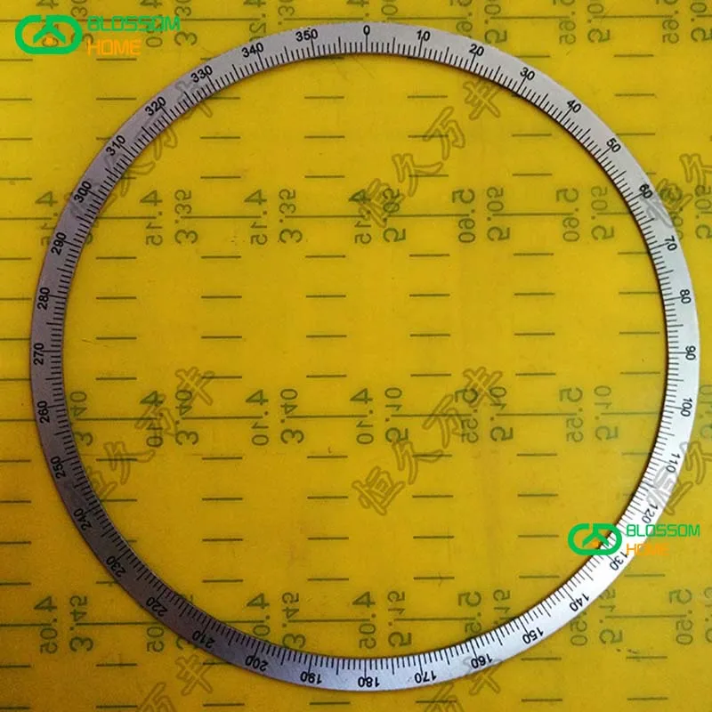 Diametro 166 mm, foro interno 150 mm, spessore 1 mm Misuratore angolare quadrante Cerchio meccanico da 360 gradi Piastra decorativa in acciaio