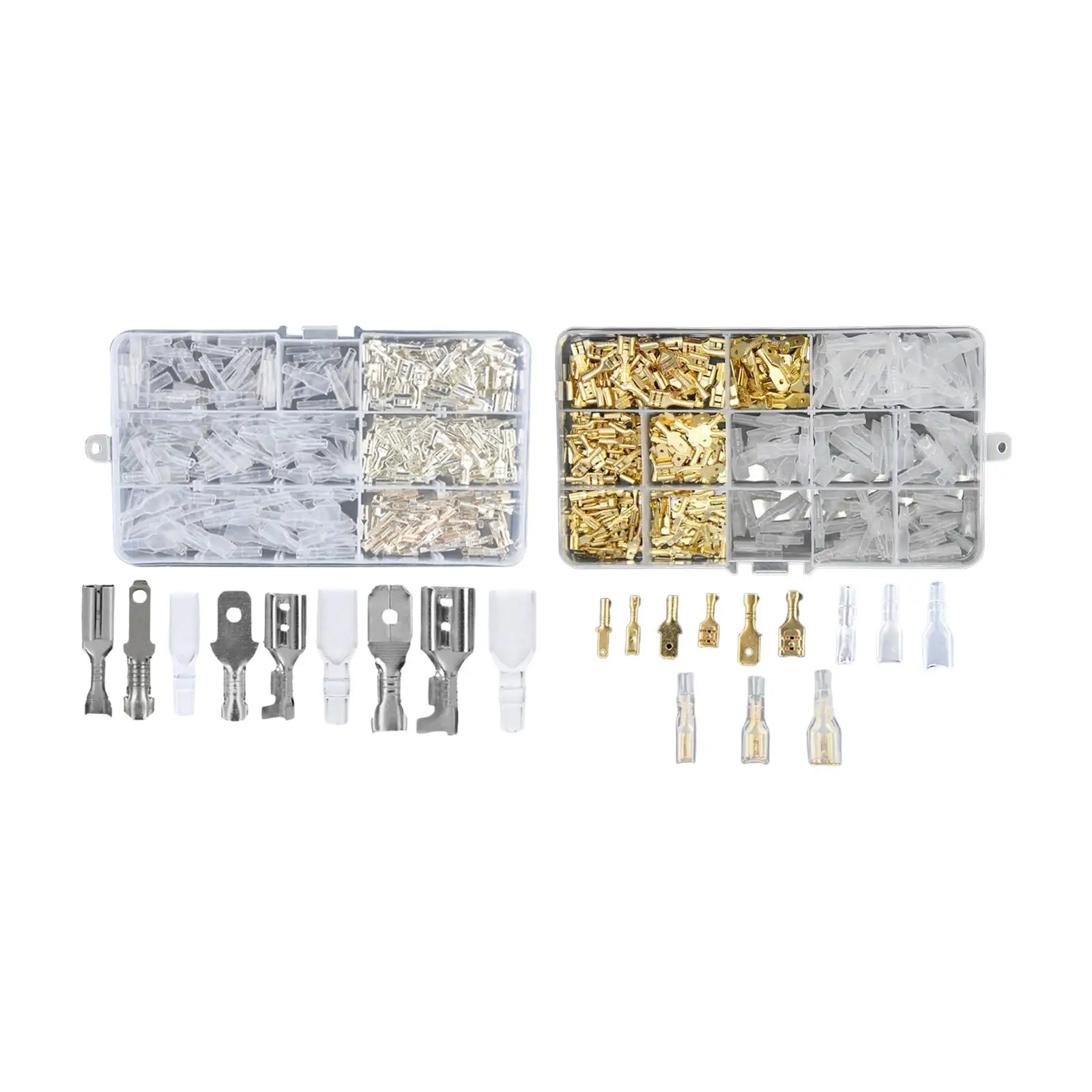 Crimp Terminal Block Assortment Kit 315pcs 2.8mm 4.8mm 6.3mm Brass Wire Connector with Insulating Sleeve Portable