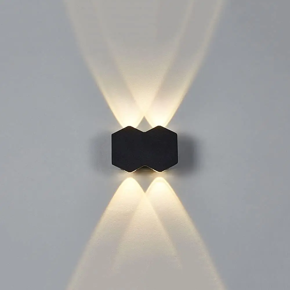 Moderne Minimalistische Rechthoekige Buitenmuur Licht Robuuste Zwarte Aluminium Behuizing Wandlamp Waterdicht