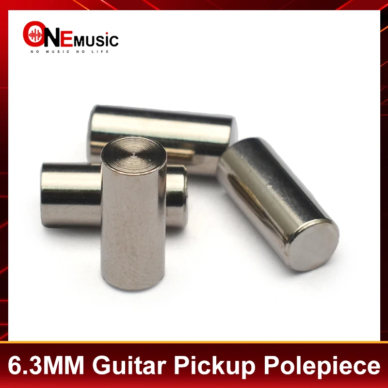 100 Stück 6,3 mm Tonabnehmer-Polepiece-Stäbchen für Gitarren-Tonabnehmer, 6,3 x 14,5 mm/18 mm Länge, 6,3 mm Durchmesser, Fingerprint-Oberfläche