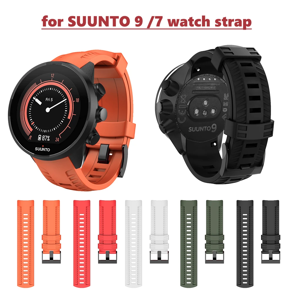 24mm Soft Silicone Watch Band for SUUNTO7 9 Baro Strap Replacement Wristband for SUUNTO D5  SUUNTO 7  Sports New SmartWatch Band