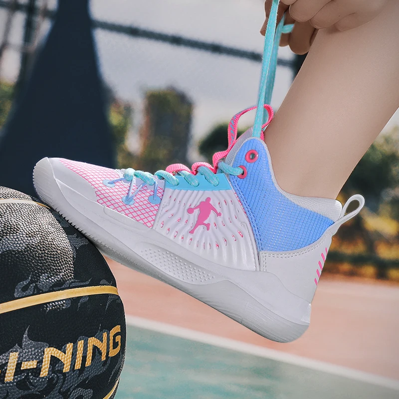 Hot Sale Brand Basketball Shoes for Children Boys Sports Shoes Non-Slip Platform Basketball Sneakers Girl Kids Trainers