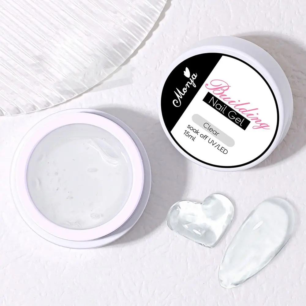 Hot Pink/Clear/White Nail Poly Art Gel Non-Sticky 3D Sculpture Solid Builder Gel DIY Hard Gel Extension Builder For Nails