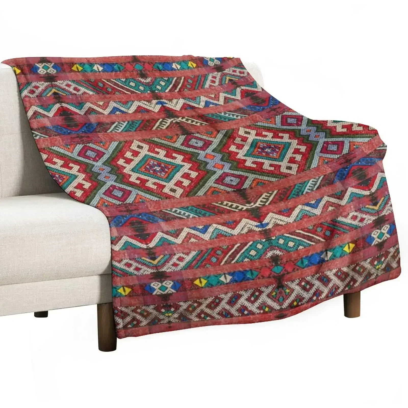 Heritage Moroccan Design Throw Blanket Heavy Beach Blankets