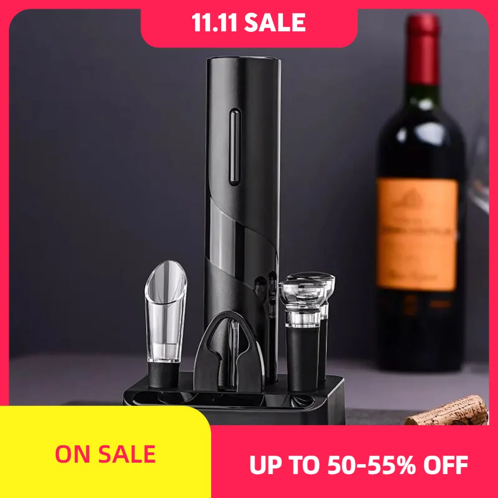 

1pcs Black Electric Wine Opener Rechargeable Automatic Corkscrew for Creative Wine Bottle Opener with USB Charging Suit for Home