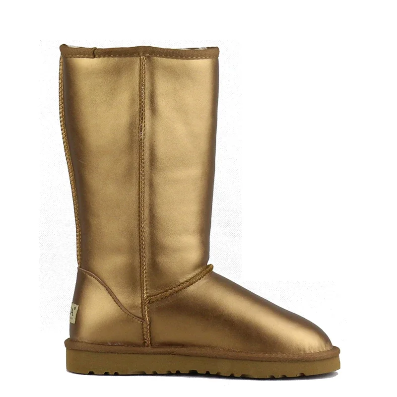 High Quality Waterproof Genuine Leather Snow Boots Women Fashion Thick Plush Warm Winter Boots Australian Classic Long Boots