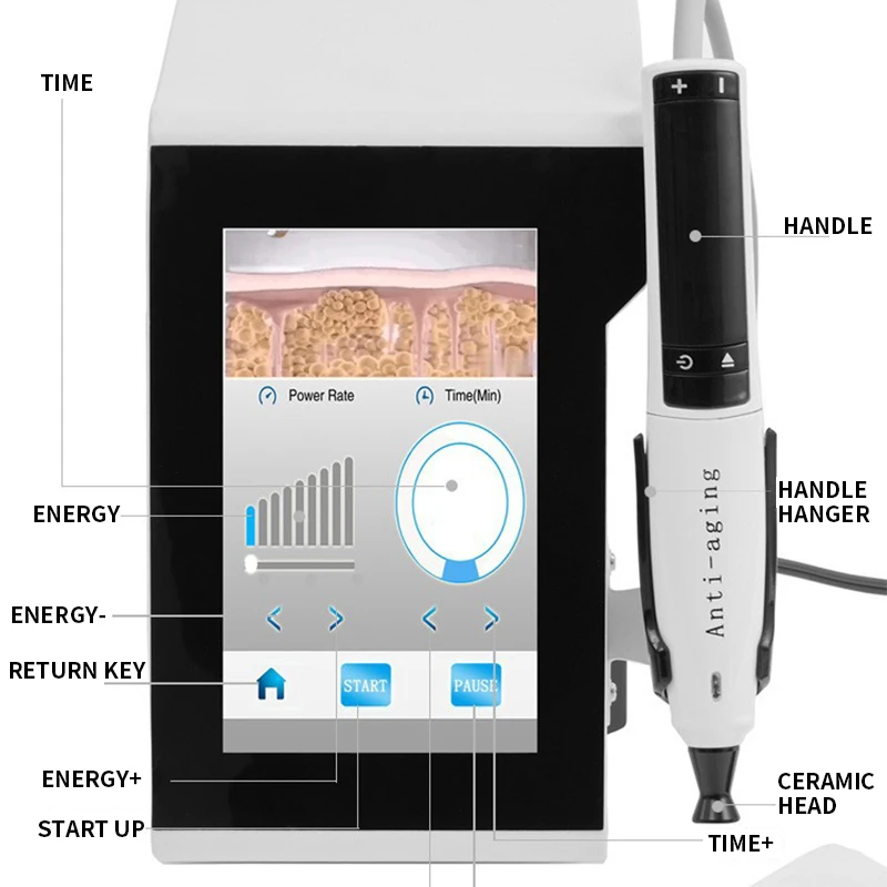 Oogbehandeling Instrument Lifting Aanscherping Instrument Oogzakken Behandeling voor het verwijderen van rimpels Donkere kringen Kraaien Voeten 10MHz