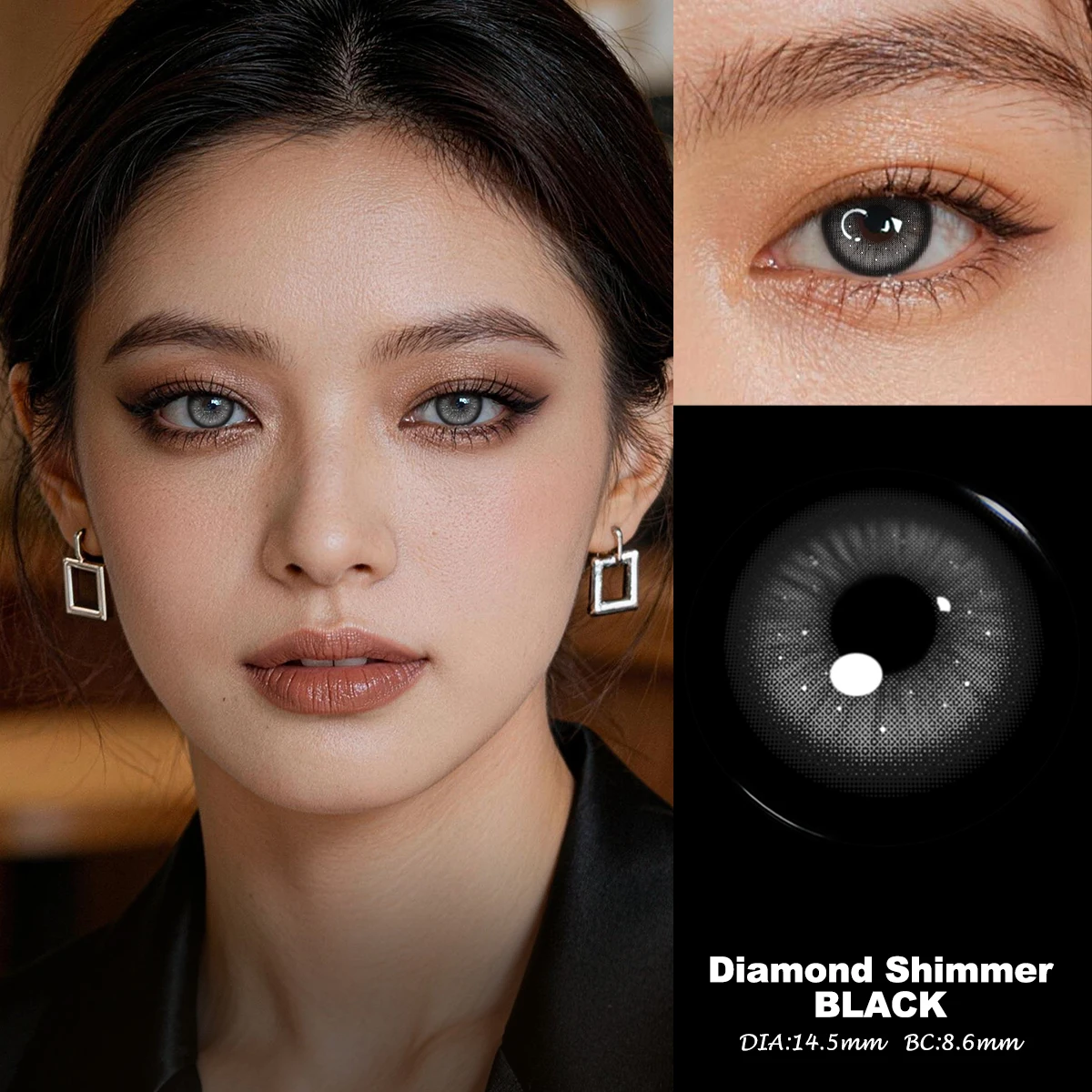 Visuashow Diamond Shimmer Farbige Kontaktlinsen 6 Monate Einweg 14,5mm Blau Grün Augenfarben-Kontaktlinsen für Schönheitskosmetik 70 – Detail 19