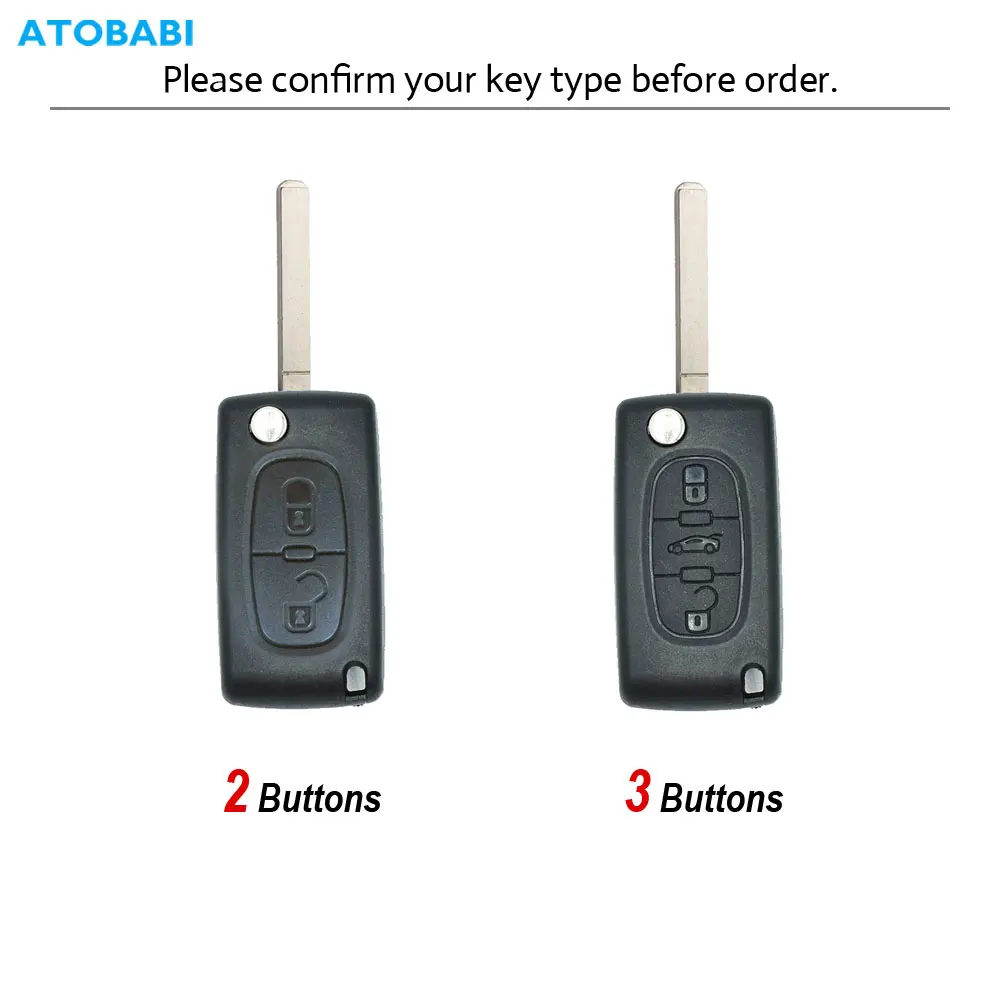 Leather Car Key Cases For Peugeot 308 3008 5008 307 207 4007 RCZ 408 Citroen C3 2 Buttons Folding Remote Control Protector Cover